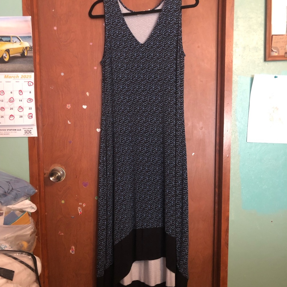 Truth + Style Blue  and Black Hi -Low Sleeveless Dress GUC - Picture 1 of 8